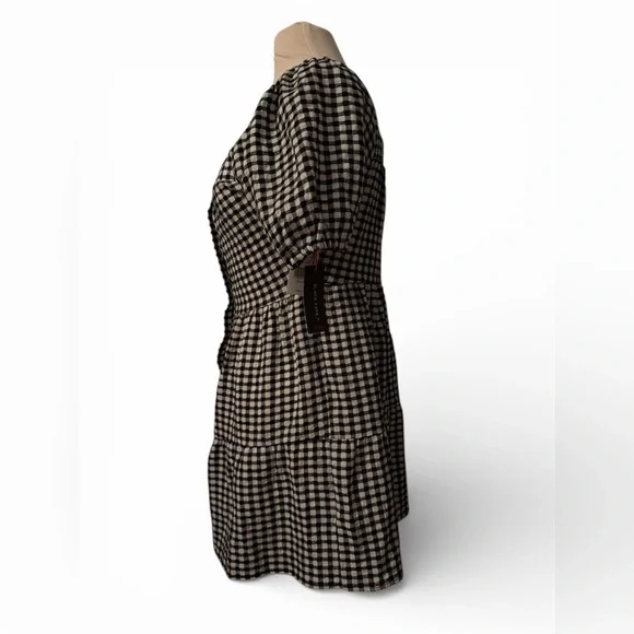 Black Tape Black and White Checkered Mini Dress - Picture 2 of 4